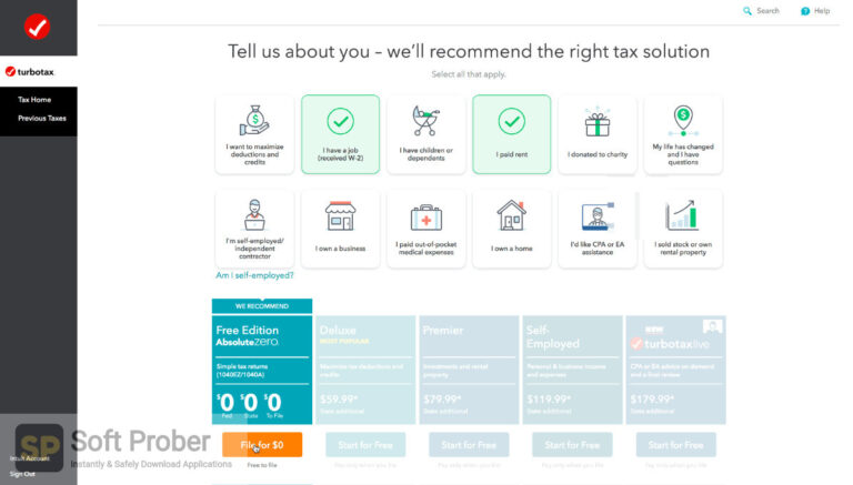 comparing intuit turbotax products