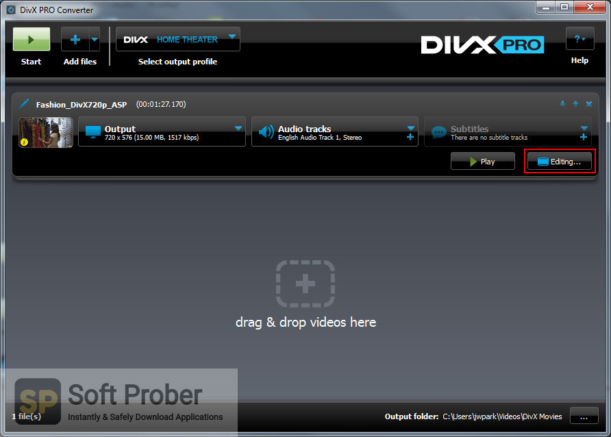 divx pro interface