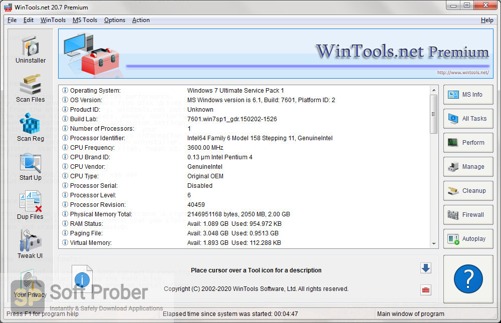 instal WinTools net Premium 23.7.1 free
