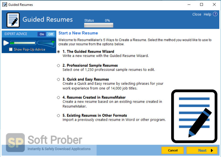 free downloads ResumeMaker Professional Deluxe 20.2.1.5025