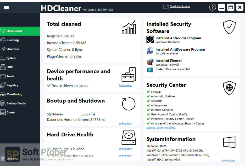 instal HDCleaner 2.057 free
