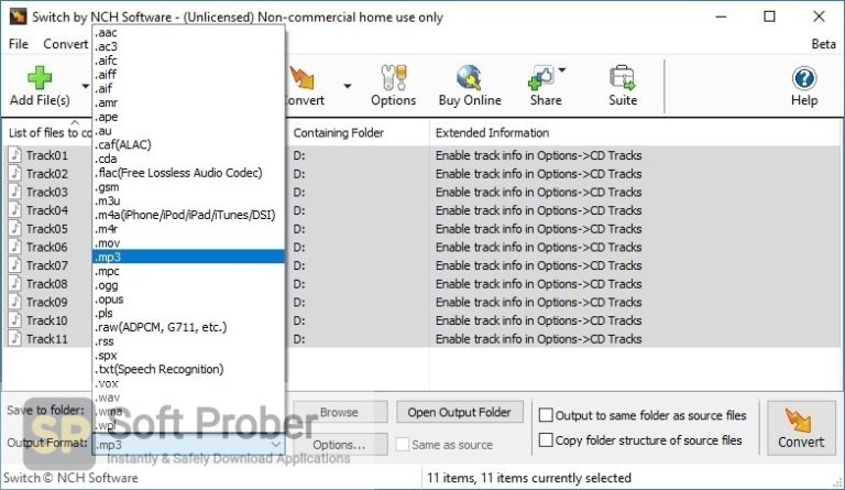 nch switch audio file converter plus