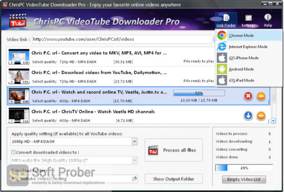 ChrisPC VideoTube Downloader Pro 2021 Direct Link Download-Softprober.com
