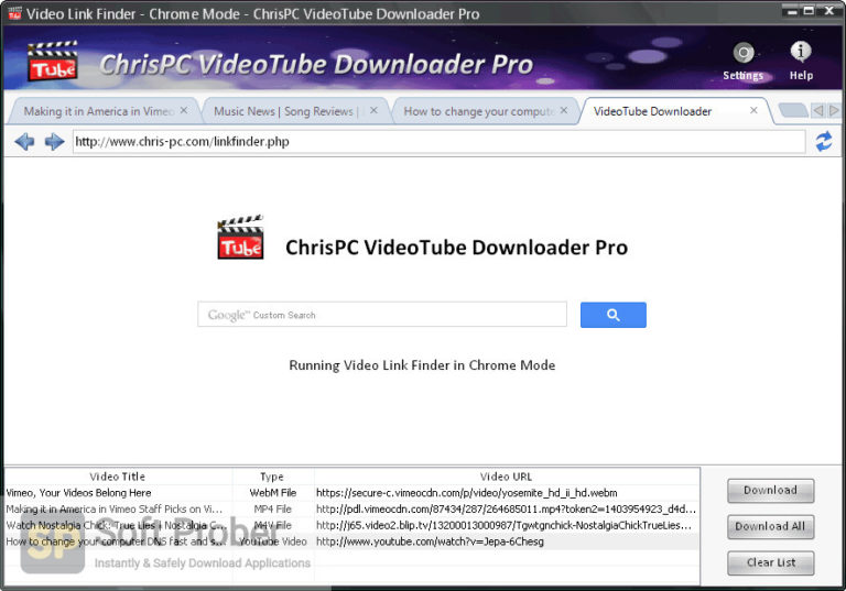 for windows download ChrisPC VideoTube Downloader Pro 14.23.0616