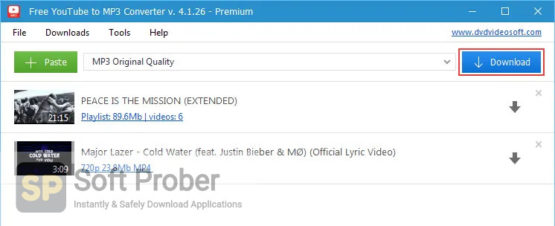 Free YouTube To MP3 Converter Premium 2021 Offline Installer Download-Softprober.com