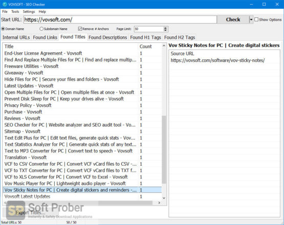VovSoft SEO Checker 2021 Latest Version Download-Softprober.com