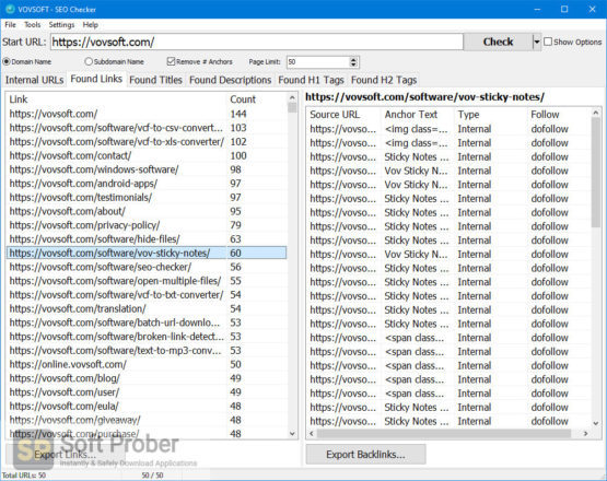 VovSoft SEO Checker 2021 Offline Installer Download-Softprober.com