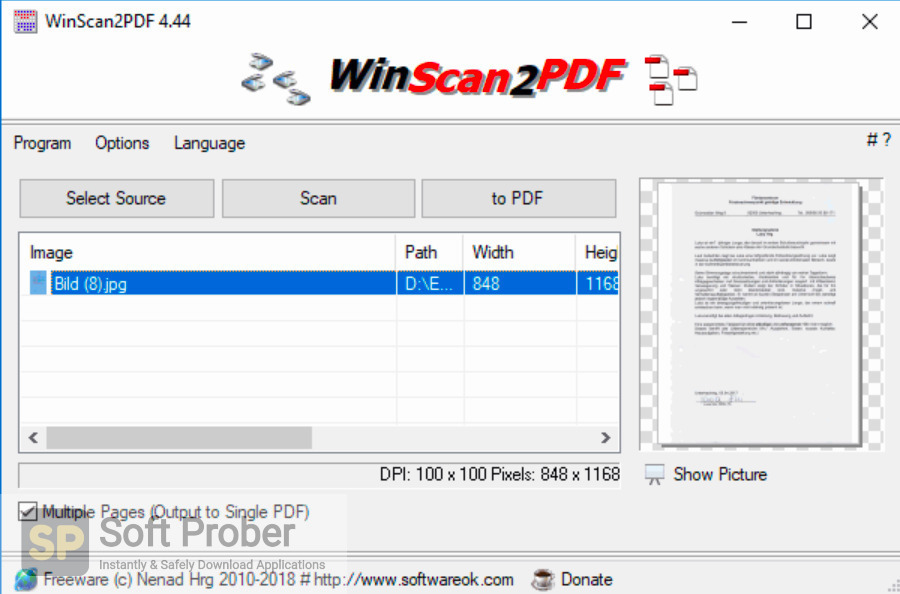 WinScan2PDF 8.61 download the last version for mac
