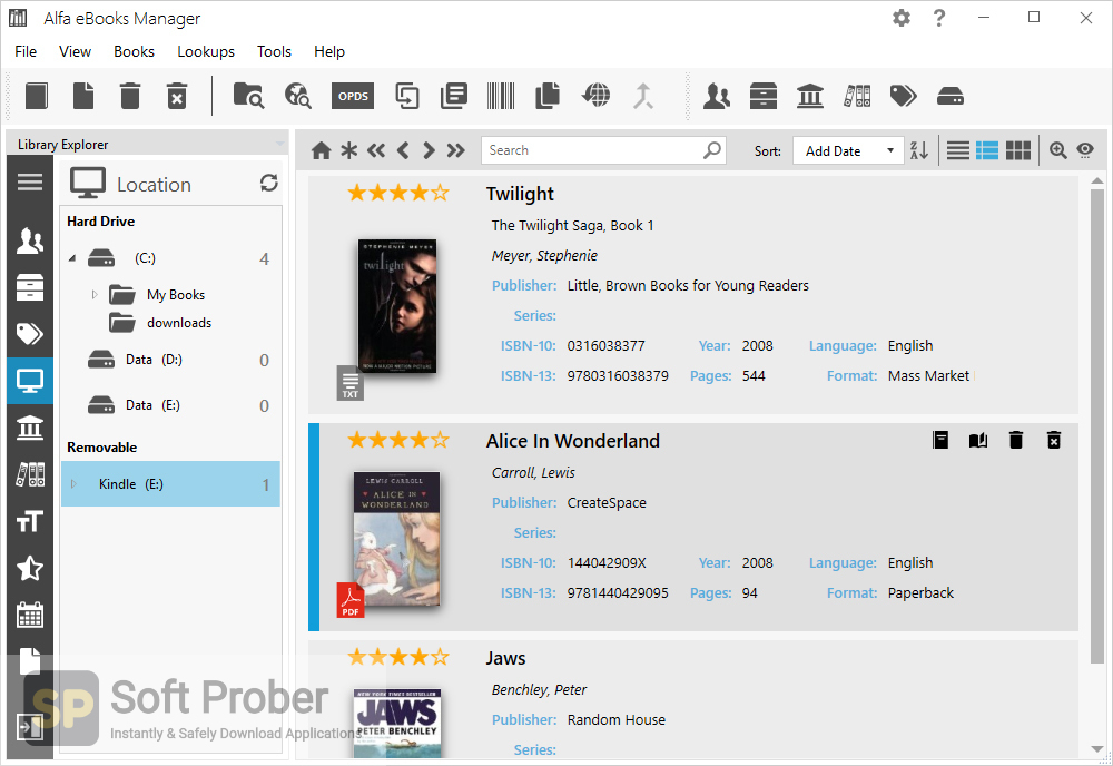 free downloads Alfa eBooks Manager Pro 8.6.14.1
