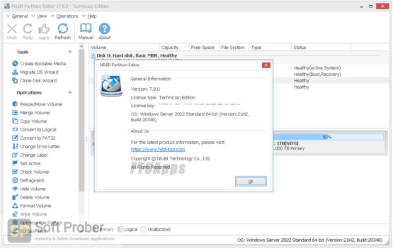 NIUBI Partition Editor Technician Edition 2022 Latest Version Download-Softprober.com
