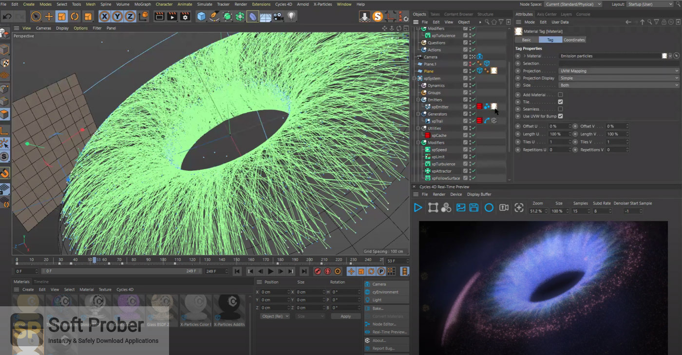 Features of X-Particles Pro For Cinema 4D