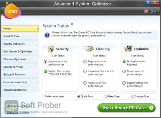 Advanced System Optimizer 2022 Direct Link Download-Softprober.com