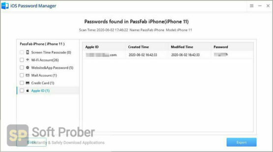 PassFab iOS Password Manager 2022 Offline Installer Download-Softprober.com