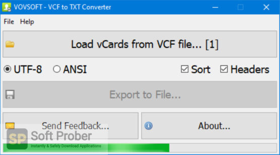VovSoft VCF to TXT Converter 2022 Direct Link Download-Softprober.com